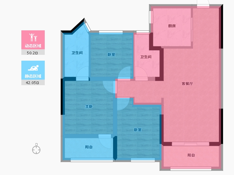 浙江省-杭州市-秦望府-81.60-户型库-动静分区