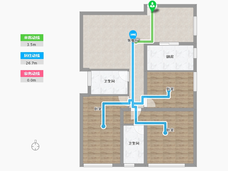 北京-北京市-北科建水岸雁栖·观澜墅-91.58-户型库-动静线