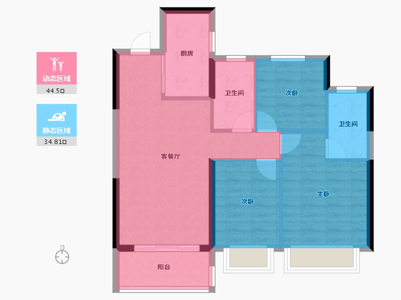 江苏省-南京市-江悦润府-71.21-户型库-动静分区