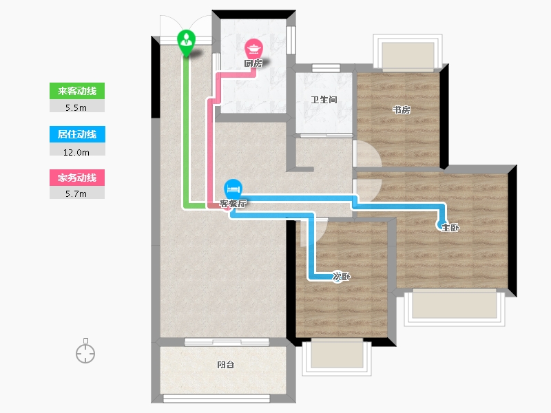 江苏省-南京市-紫樾府-71.76-户型库-动静线