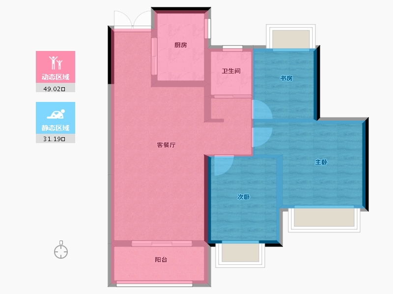 江苏省-南京市-紫樾府-71.76-户型库-动静分区