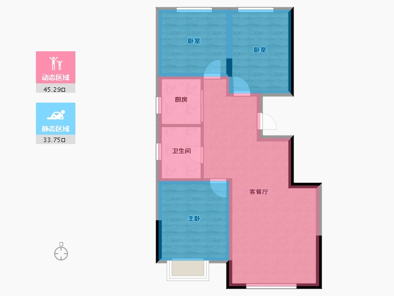 吉林省-长春市-宝裕悦兰湾-70.54-户型库-动静分区