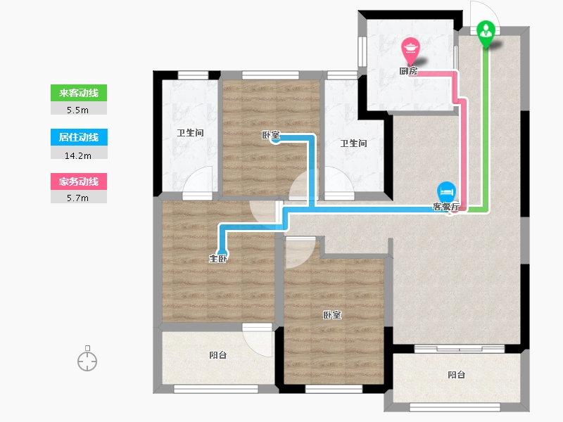 浙江省-杭州市-秦望府-88.21-户型库-动静线