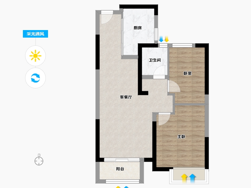 天津-天津市-中梁·津门首府-61.57-户型库-采光通风