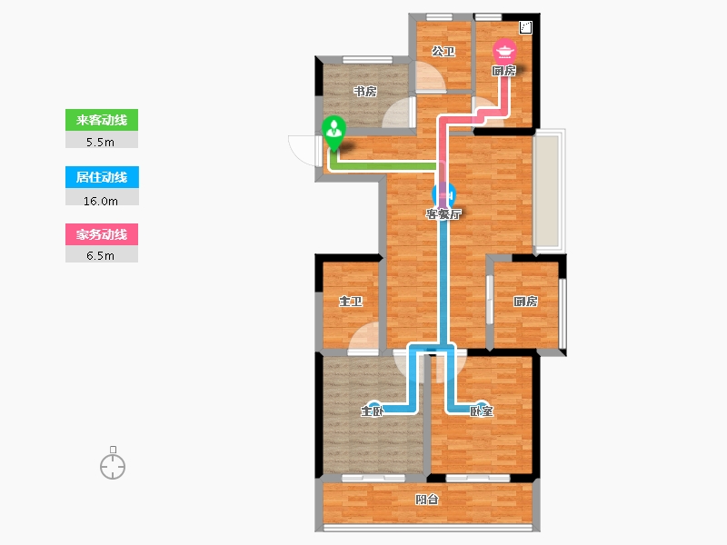 浙江省-杭州市-海波名苑-99.50-户型库-动静线