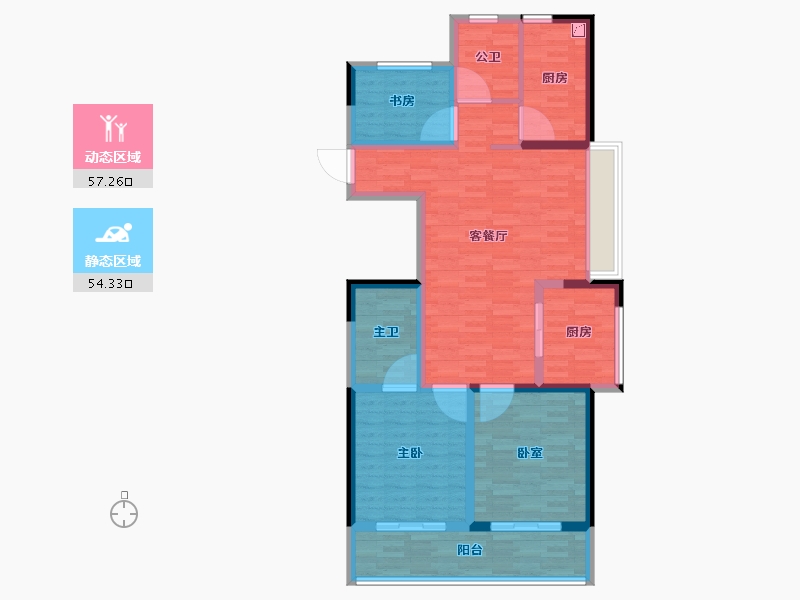 浙江省-杭州市-海波名苑-99.50-户型库-动静分区