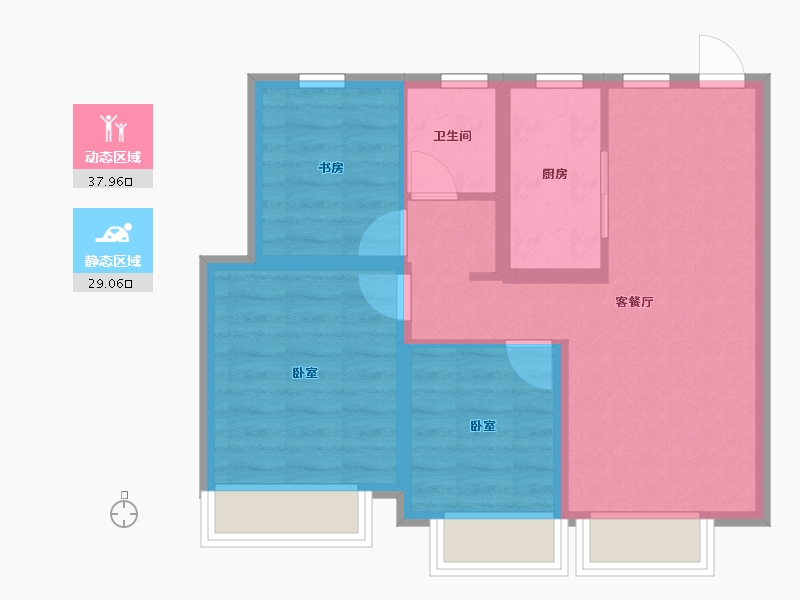 天津-天津市-金海云城-59.23-户型库-动静分区