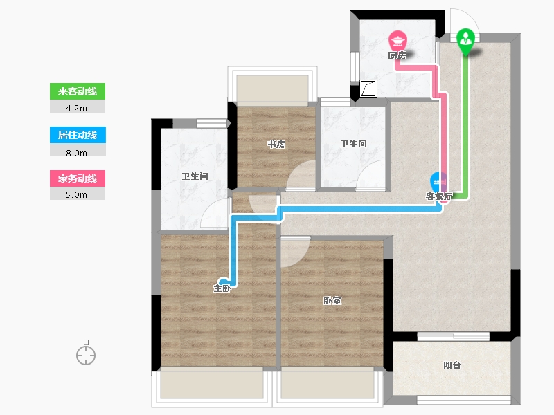 浙江省-杭州市-滨江旭辉滨旭府-71.29-户型库-动静线