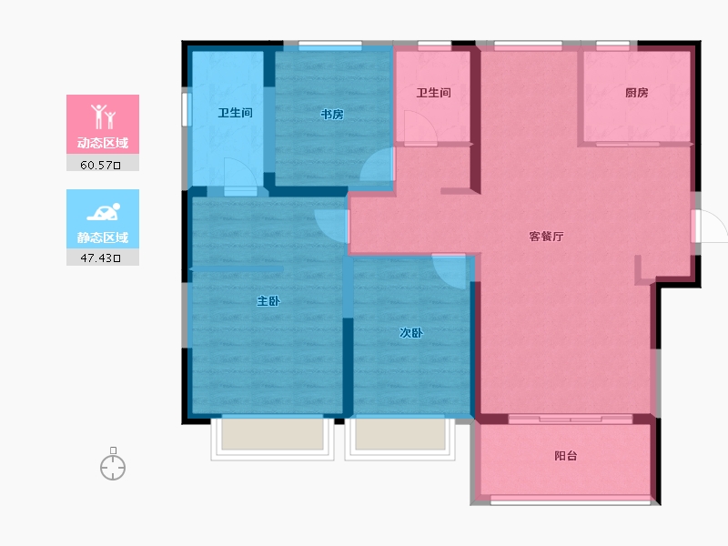 江苏省-南京市-德盈·龙华国际广场-96.81-户型库-动静分区