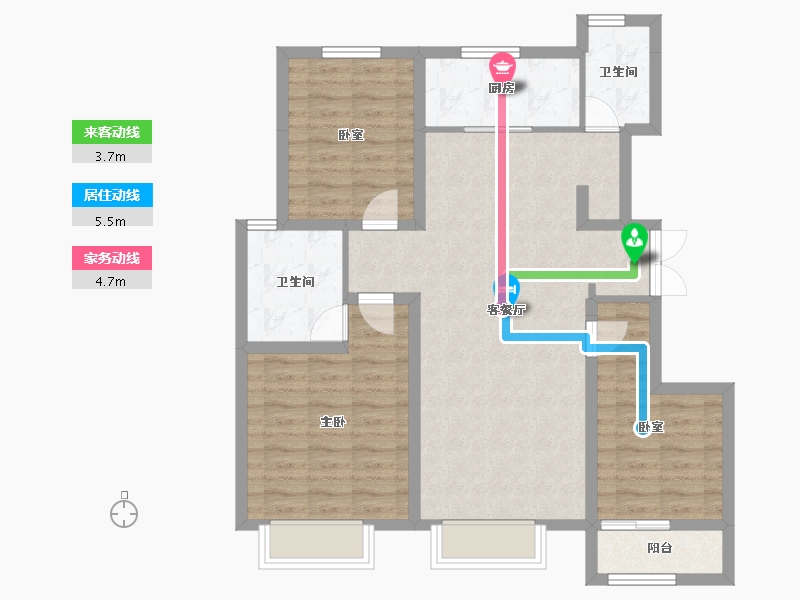 天津-天津市-中建海纳府-88.35-户型库-动静线