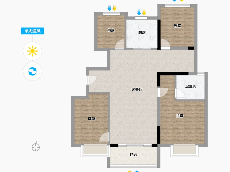 天津-天津市-中骏·宸璟府-101.89-户型库-采光通风