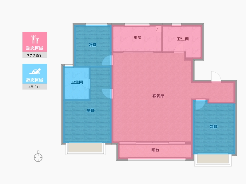 天津-天津市-南开·宸院-114.64-户型库-动静分区