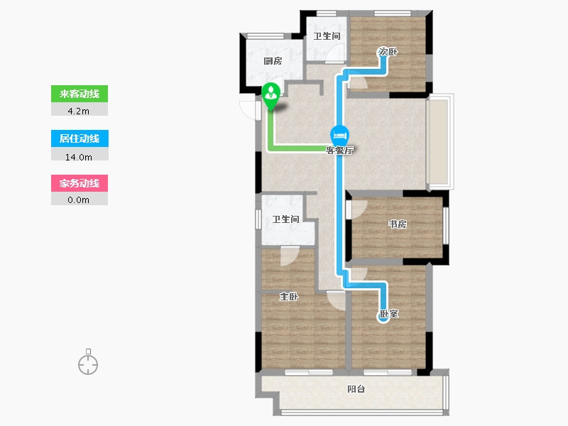 浙江省-杭州市-杭州融创城-98.40-户型库-动静线