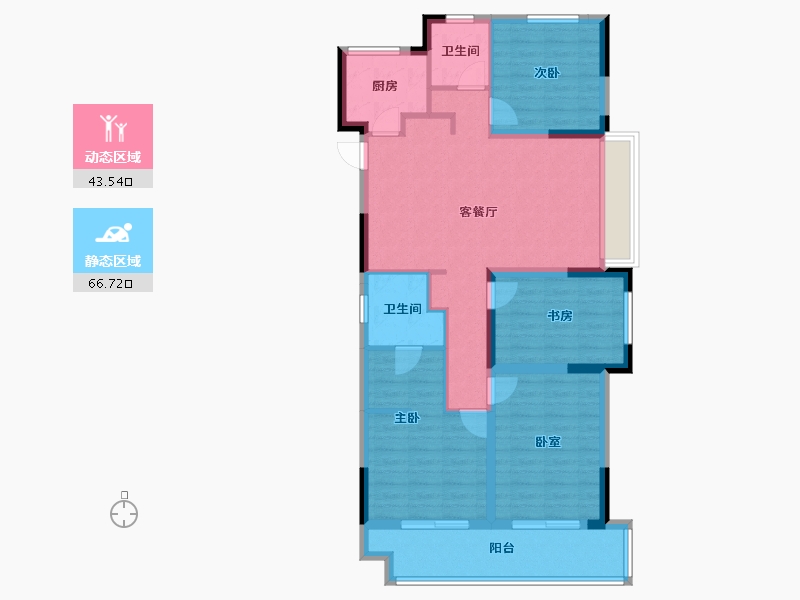 浙江省-杭州市-杭州融创城-98.40-户型库-动静分区