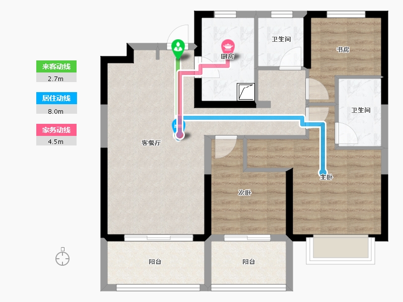 江苏省-南京市-德盈·龙华国际广场-80.01-户型库-动静线