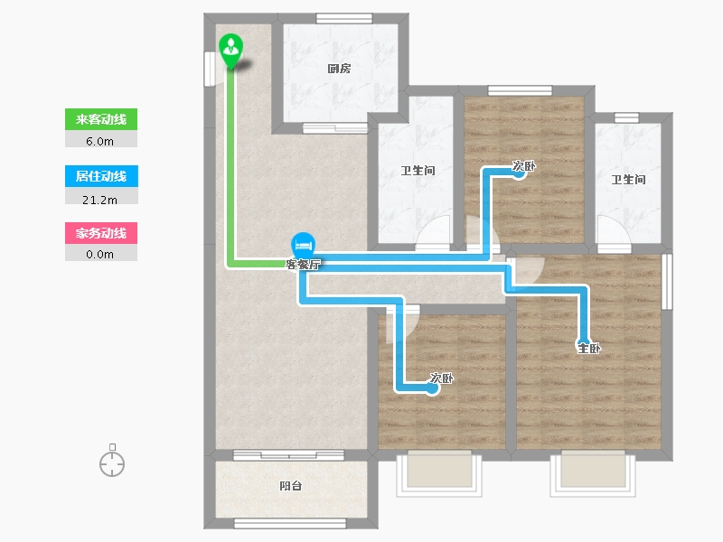 天津-天津市-中骏·宸璟府-89.79-户型库-动静线