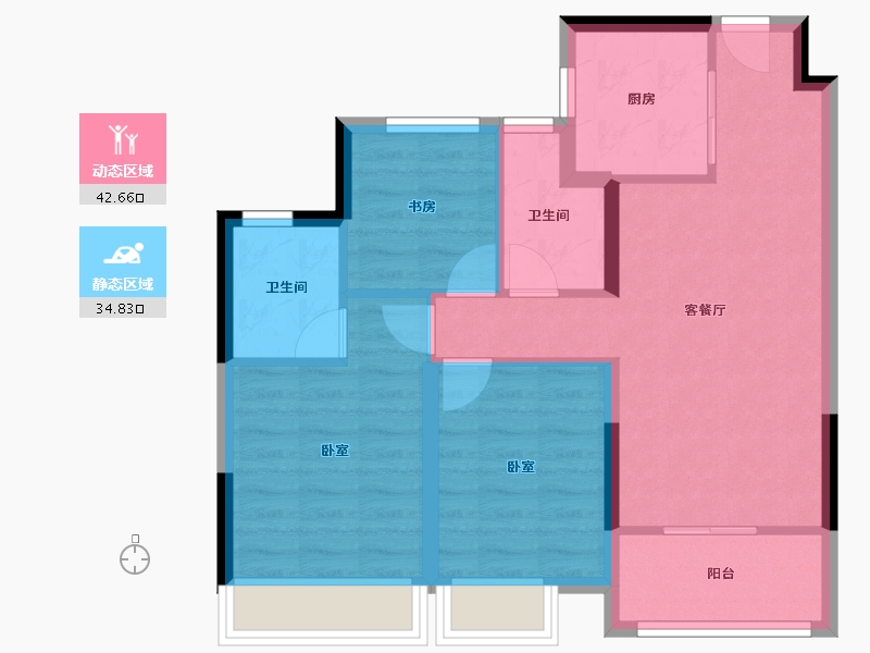 浙江省-杭州市-樟宜翠湾-68.90-户型库-动静分区