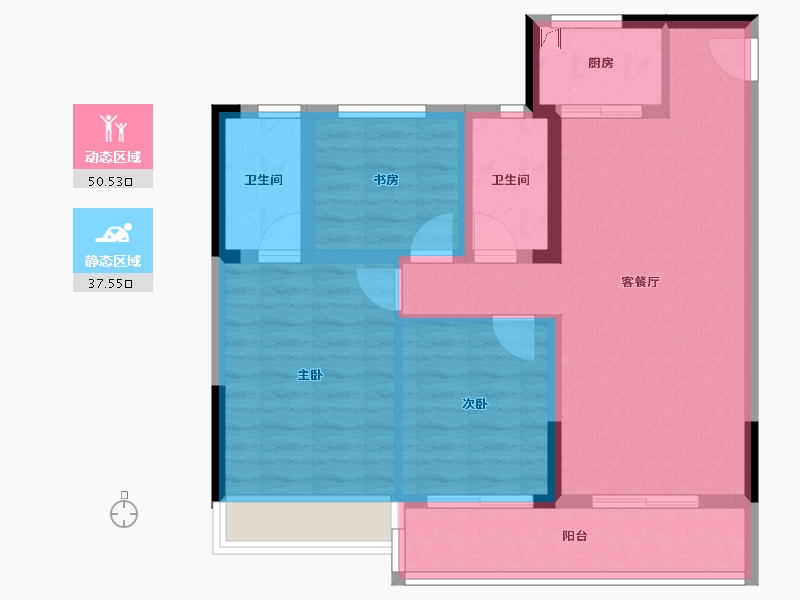 浙江省-杭州市-伟业熙境府-78.22-户型库-动静分区