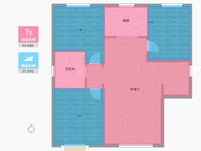 天津-天津市-北科建·水岸华府-80.00-户型库-动静分区