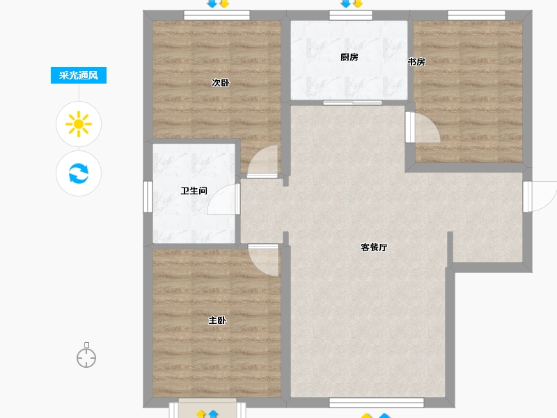 天津-天津市-北科建·水岸华府-80.00-户型库-采光通风