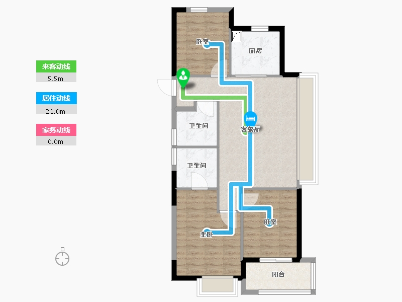 浙江省-杭州市-滨江旭辉滨旭府-80.00-户型库-动静线