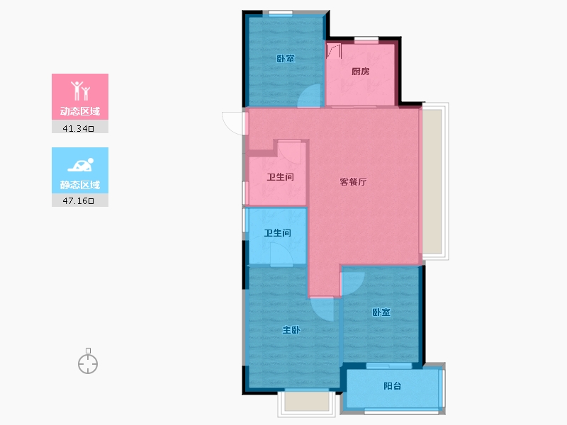 浙江省-杭州市-滨江旭辉滨旭府-80.00-户型库-动静分区