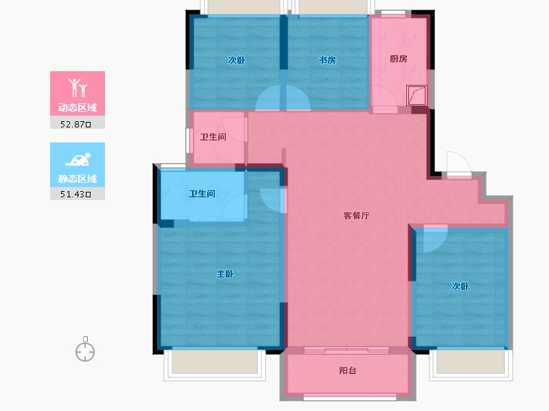 江苏省-南京市-栖樾府-92.80-户型库-动静分区