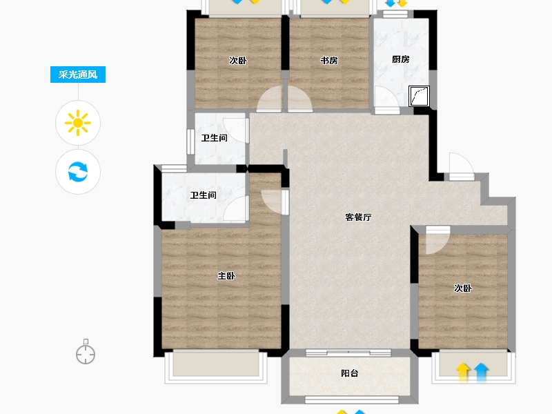 江苏省-南京市-栖樾府-92.80-户型库-采光通风