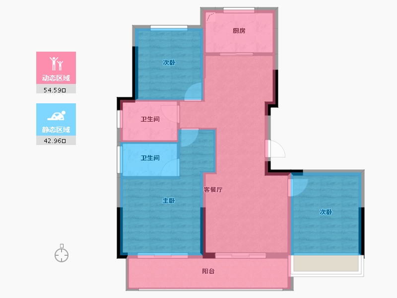 浙江省-杭州市-伟业熙境府-88.00-户型库-动静分区