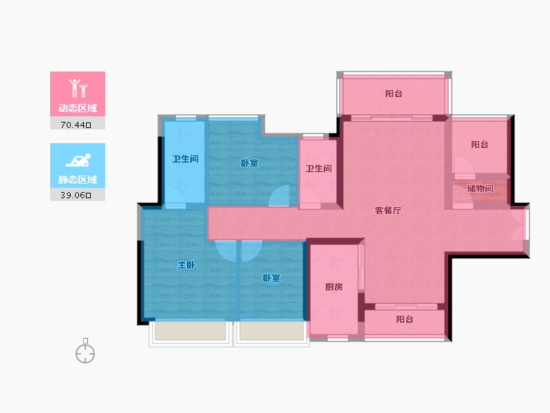 广东省-佛山市-映月湖保利天珺-97.60-户型库-动静分区