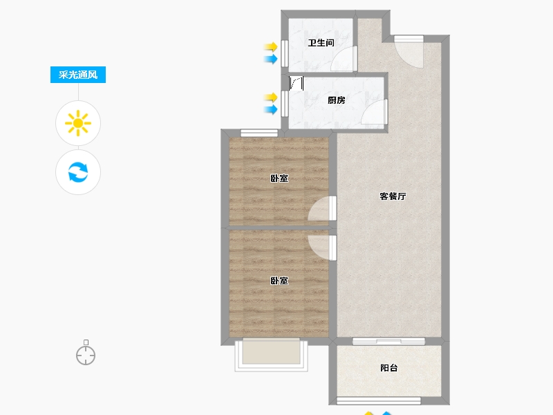 天津-天津市-金辉城中央云著-63.20-户型库-采光通风