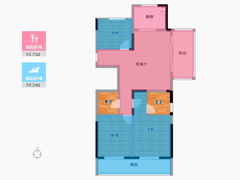 浙江省-杭州市-海波名苑-108.22-户型库-动静分区