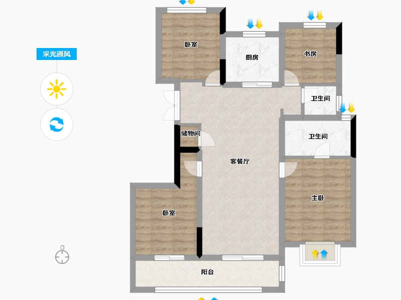 浙江省-杭州市-首开天青里-83.99-户型库-采光通风