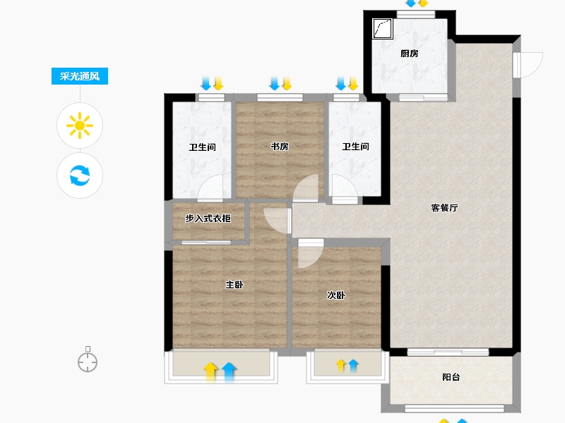 江苏省-南京市-江山大境-88.00-户型库-采光通风