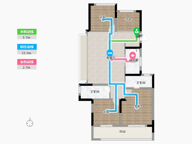 浙江省-杭州市-滨康天曜城-99.20-户型库-动静线