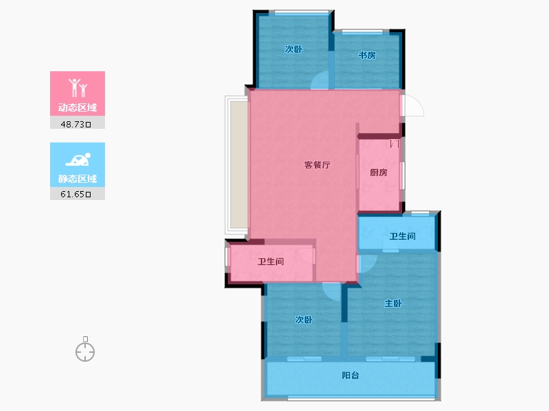 浙江省-杭州市-滨康天曜城-99.20-户型库-动静分区