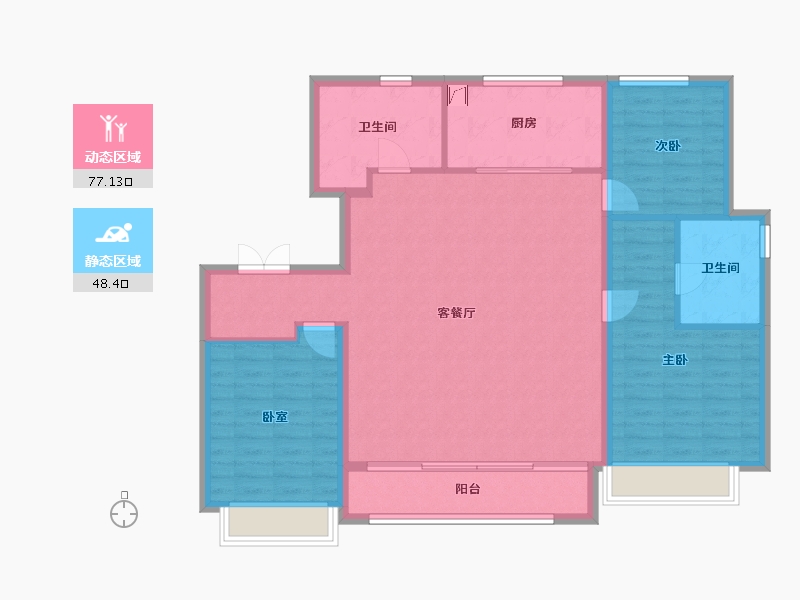 天津-天津市-南开·宸院-114.68-户型库-动静分区