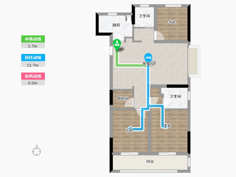 浙江省-杭州市-香栖天第-84.00-户型库-动静线