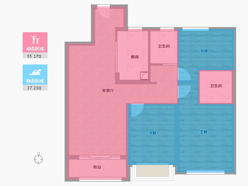 天津-天津市-南开·宸院-82.48-户型库-动静分区