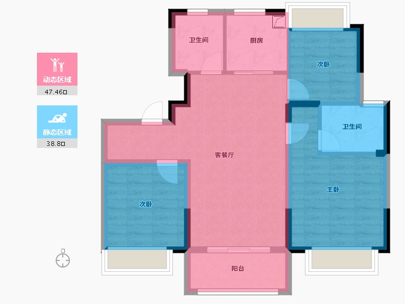 江苏省-南京市-栖樾府-76.80-户型库-动静分区