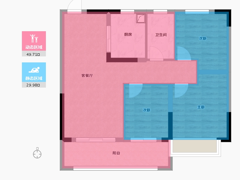 江苏省-南京市-望江悦府-71.20-户型库-动静分区