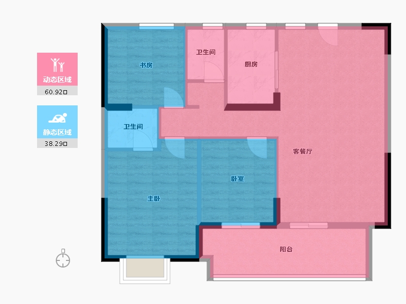 湖南省-邵阳市-康桥学苑-90.00-户型库-动静分区