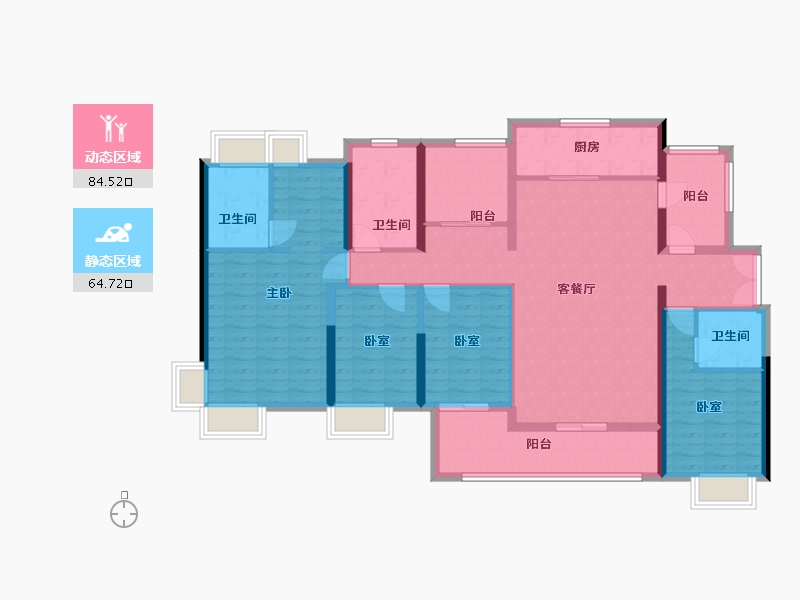 广东省-佛山市-保利珑门-142.00-户型库-动静分区