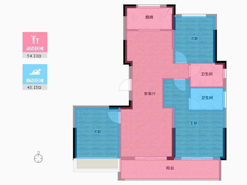 浙江省-杭州市-伟业熙境府-88.00-户型库-动静分区