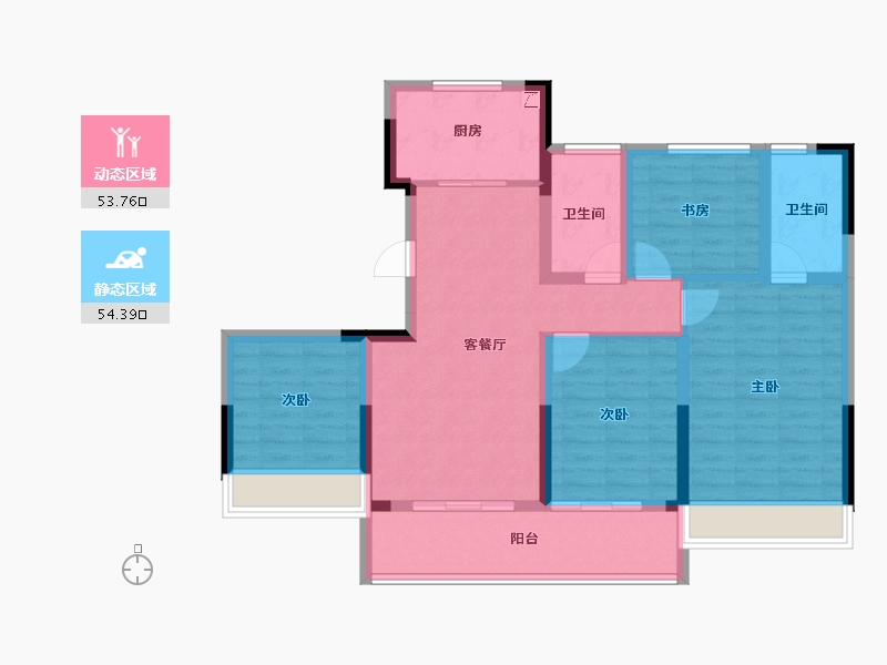 浙江省-杭州市-伟业熙境府-96.00-户型库-动静分区