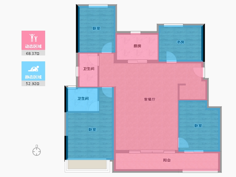 浙江省-杭州市-樟宜翠湾-109.81-户型库-动静分区