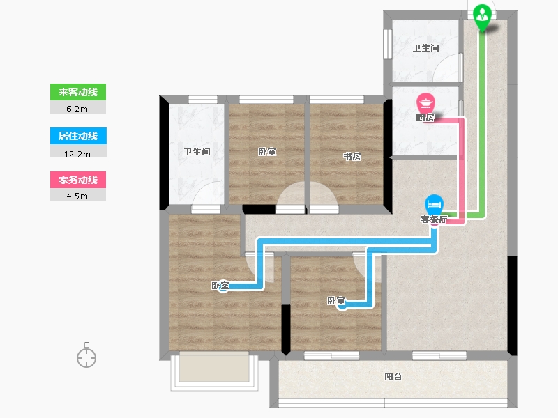 浙江省-杭州市-荣盛江荣府-73.30-户型库-动静线