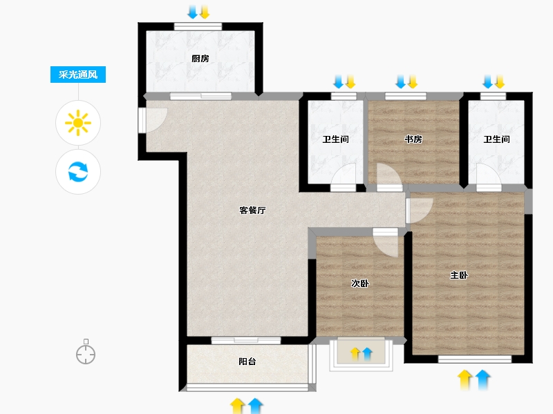 天津-天津市-中储城邦-88.00-户型库-采光通风