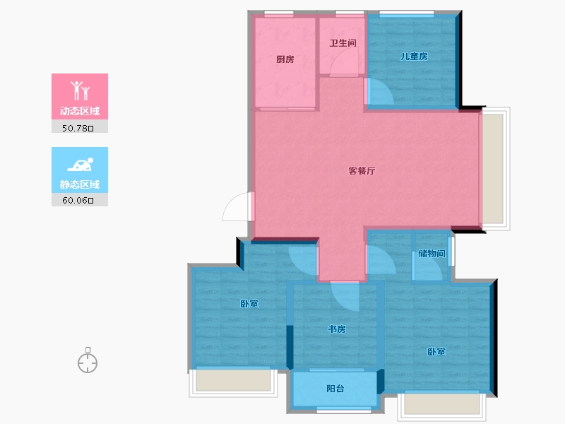 浙江省-杭州市-绿城千岛湖柳岸晓风-100.01-户型库-动静分区