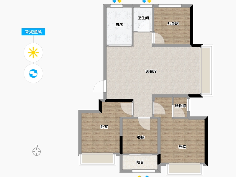 浙江省-杭州市-绿城千岛湖柳岸晓风-100.01-户型库-采光通风